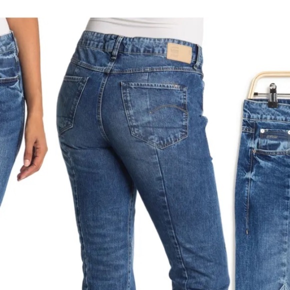 G-STAR RAW | Geometric Knee Patch Boyfriend Jeans New With Tags NWT Size 24 - Picture 5 of 6